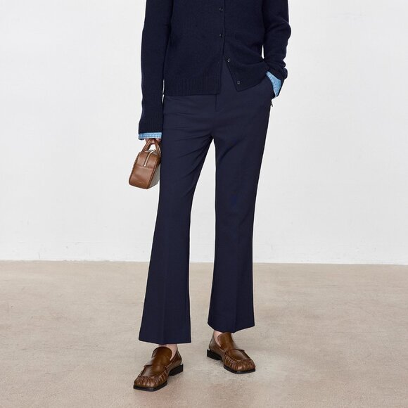 CHICJOC Navy High-Waist Tailored Cropped Pants — in Navy Size 40 - Picture 8 of 16